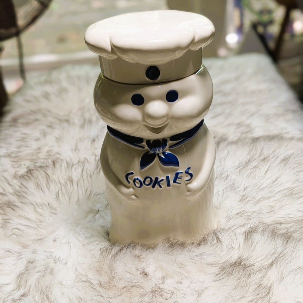 VTG Pillsbury Doughboy Poppin Fresh Cookie Jar 1973 Ceramic Collectible 10 1/2"